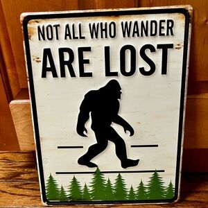 Bigfoot Wall Tin Sign - Black and Green